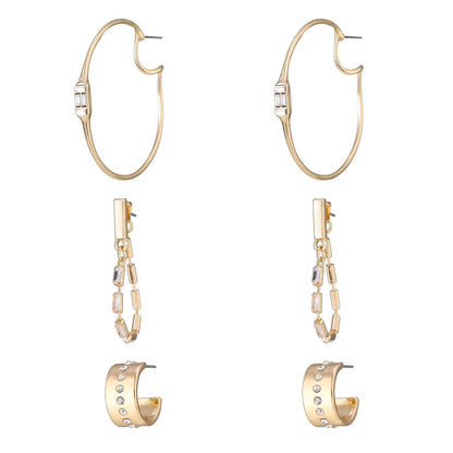 European and American style flat snake twin necklace set for women with matching earrings