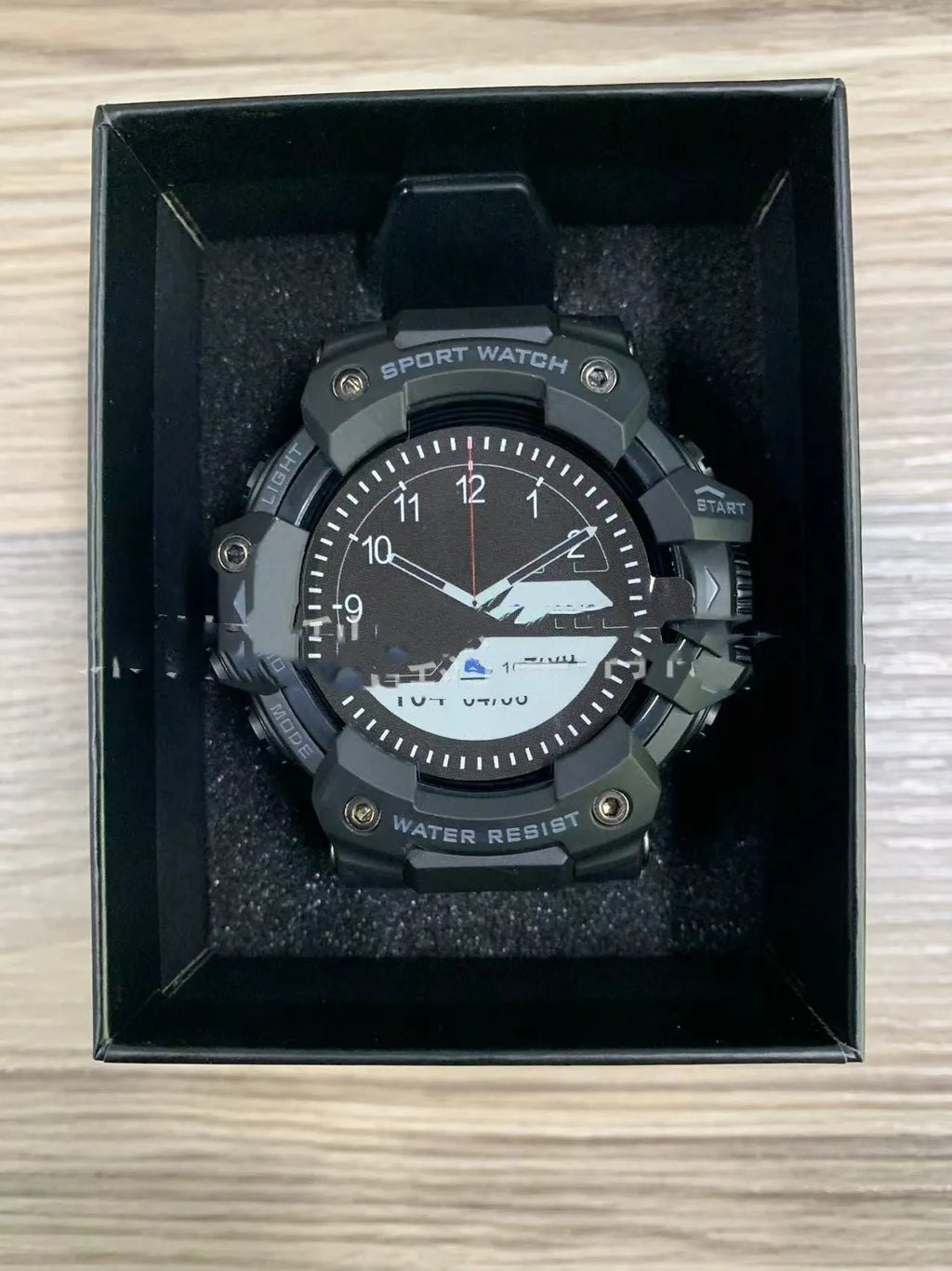 Outdoor sport smart watch with Bluetooth calling, IPS touch screen in Camouflage Blue, 57 x 59 x 20.5 mm