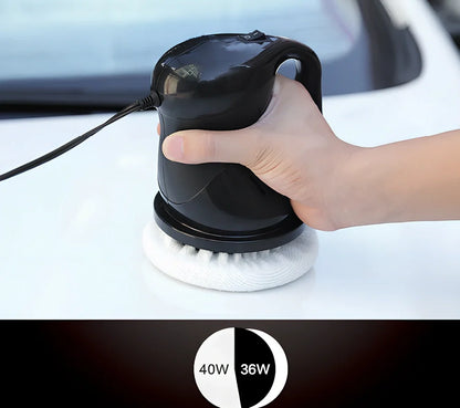 12V car polishing machine with integrated handle in black or orange colour options