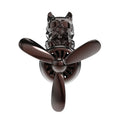 Car air vent aromatherapy with electroplated pit bull shape holder in black on a standard car air vent grill