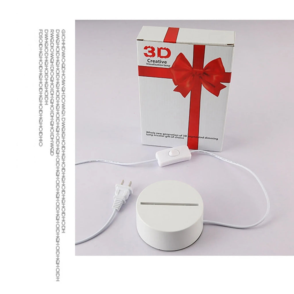 Creative 3D small night light table lamp with acrylic lampshade and USB cord, shown in Nordic style against a dark background