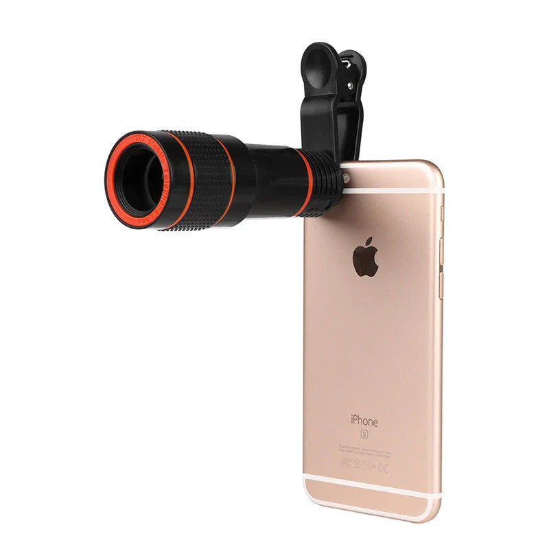 A powerful smartphone telescope lens with a clip-on design, providing a 12x zoom for enhanced mobile photography