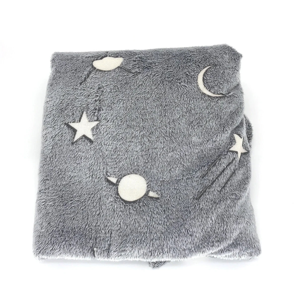 Glowing stars and moons polyester wool blanket for nighttime comfort