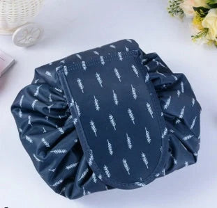 Animal print large capacity drawstring cosmetic storage bag with waterproof oxford cloth