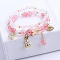 Handmade crystal bracelet for women in versatile colours Peach Blue Purple