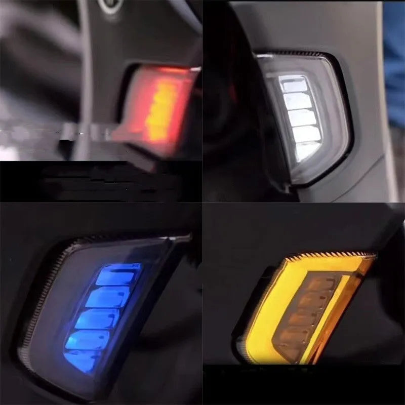Pair of coloured LED turn signal lights for a Yamaha NMAX155 motorcycle on a white background.