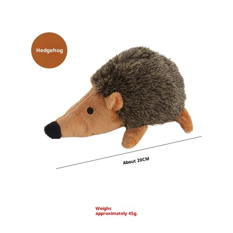Cute hedgehog-shaped bite-resistant washable plush dog toy 20cm for small and medium dogs