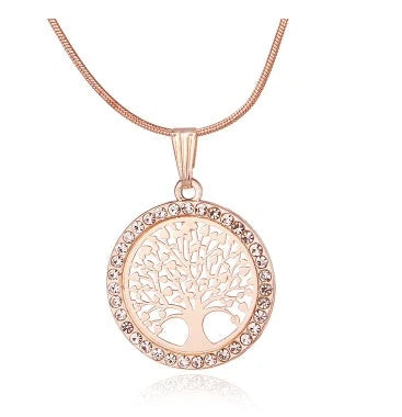 Asgard Crafted Celtic Tree of Life Ladies Pendant with Cubic Zirconia in gold, rose gold, and silver finishes