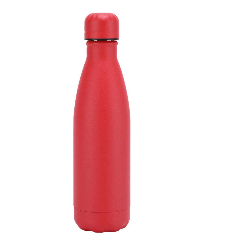 Insulated stainless steel water bottle with rubber painted surface in various colours