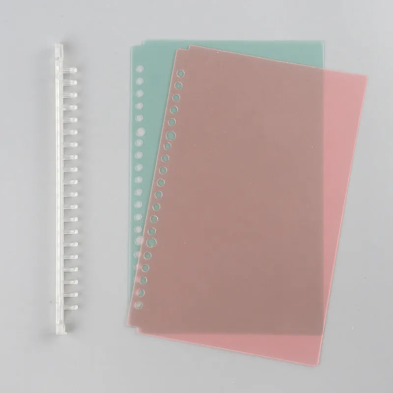 Plastic flipbook frosted cover clip in transparent colour for A5 size loose-leaf pages with PP material clip