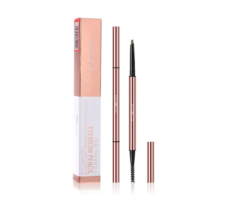 Eyebrow pencil in colour box with shades AUBURN, BLONDE, CARAMEL, DARK BROWN, SOFT BROWN, TAUPE.