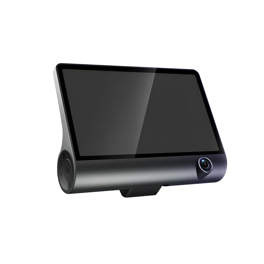 1080P dash cam with 170° front lens, 6-glass construction, and rear cable for dual recording