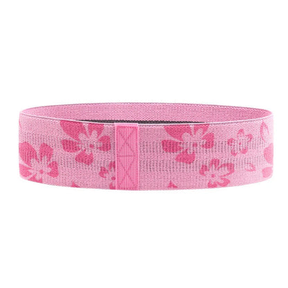 Pure cotton yoga resistance band showing 8cm width and circumference measurement for hip exercises