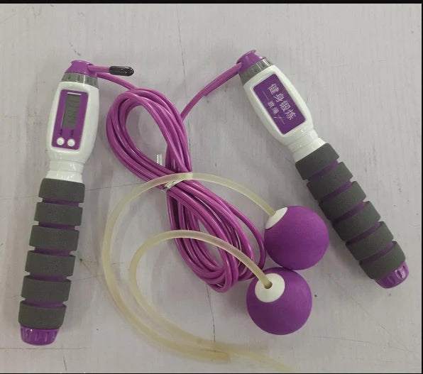 Adjustable electronic counting fitness jump rope with colour options