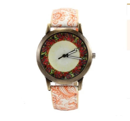 Creative Fashion Kaleidoscope Quartz Watch with PU strap and alloy case