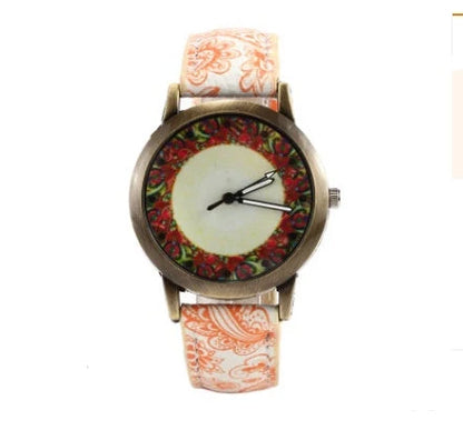 Creative Fashion Kaleidoscope Quartz Watch with PU strap and alloy case