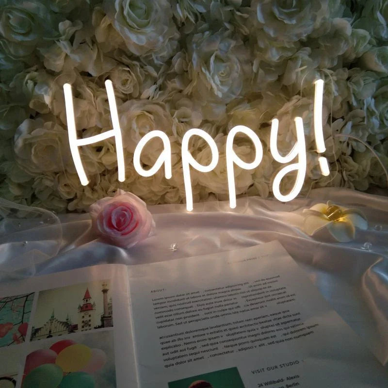 LED letter shape neon lights for home and event decoration, USB powered