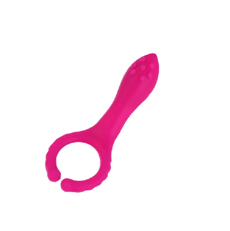 Electric G-point silicone vibrator with adjustable settings in rose red