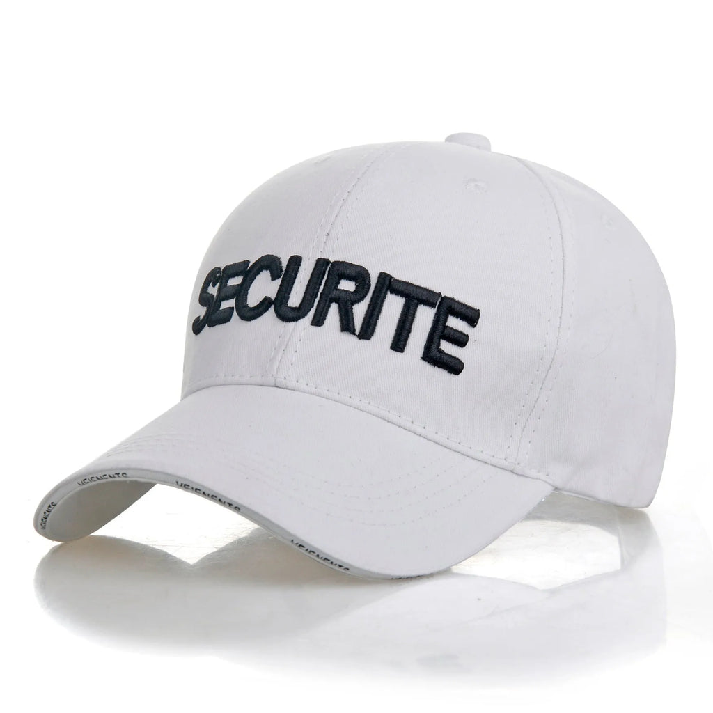 Unisex cotton alphabet baseball cap in black with adjustable back strap