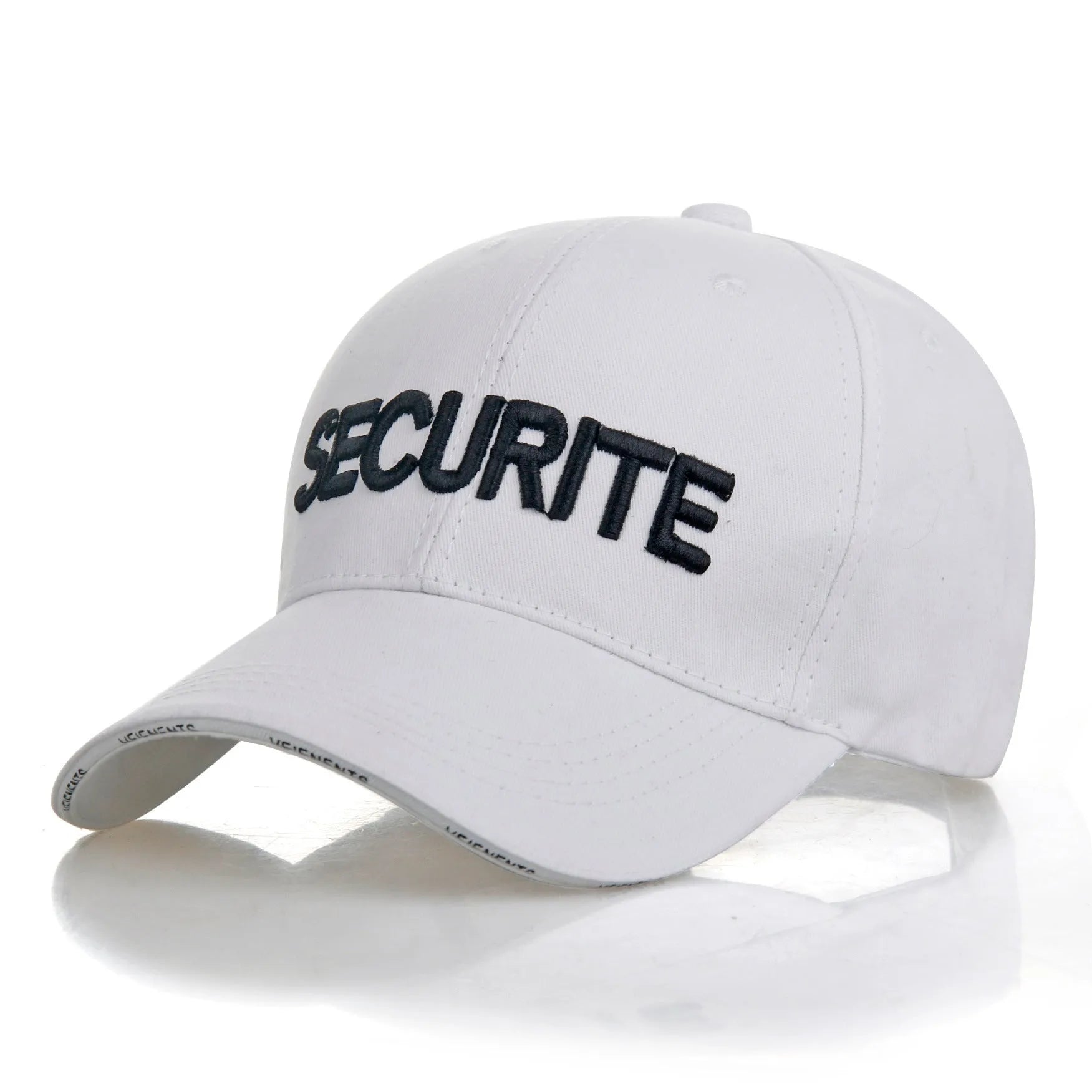 Unisex cotton alphabet baseball cap in black with adjustable back strap