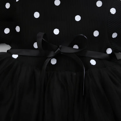 Baby girls long sleeve tutu lace dress in black, pink or white for ages 3-8 years