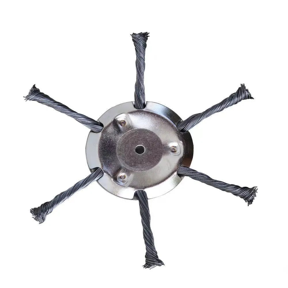 Stainless steel wire wheel attachment for electric mower with 150mm diameter