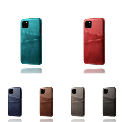 Apple-compatible phone case with dual card slots in geometric design