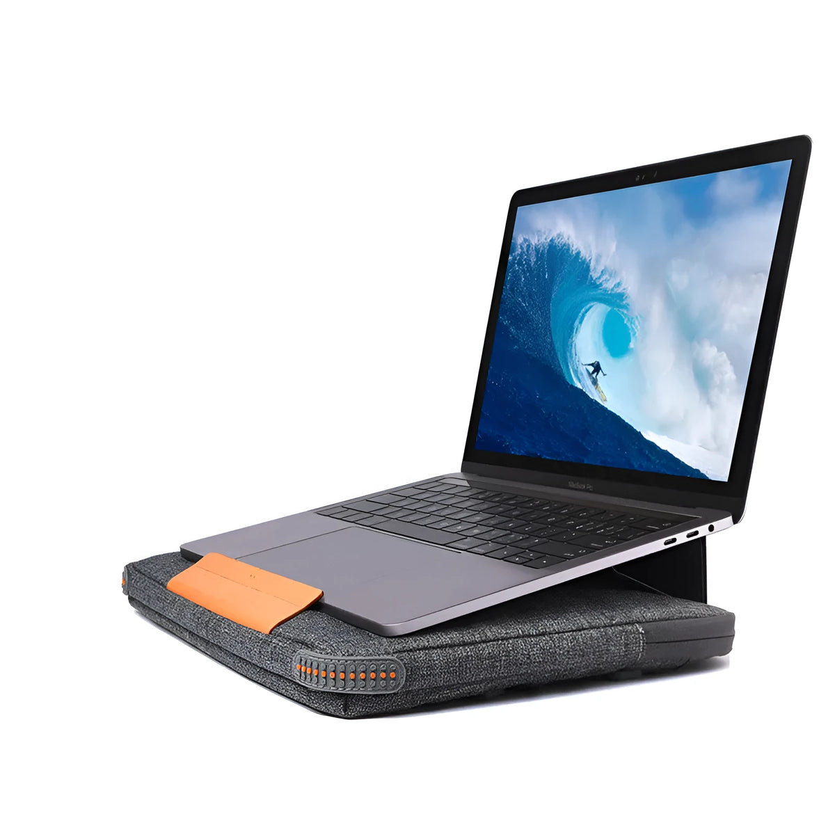Black Microsoft Surface Pro 4 protective sleeve with front pocket and zipper, 13-inch size