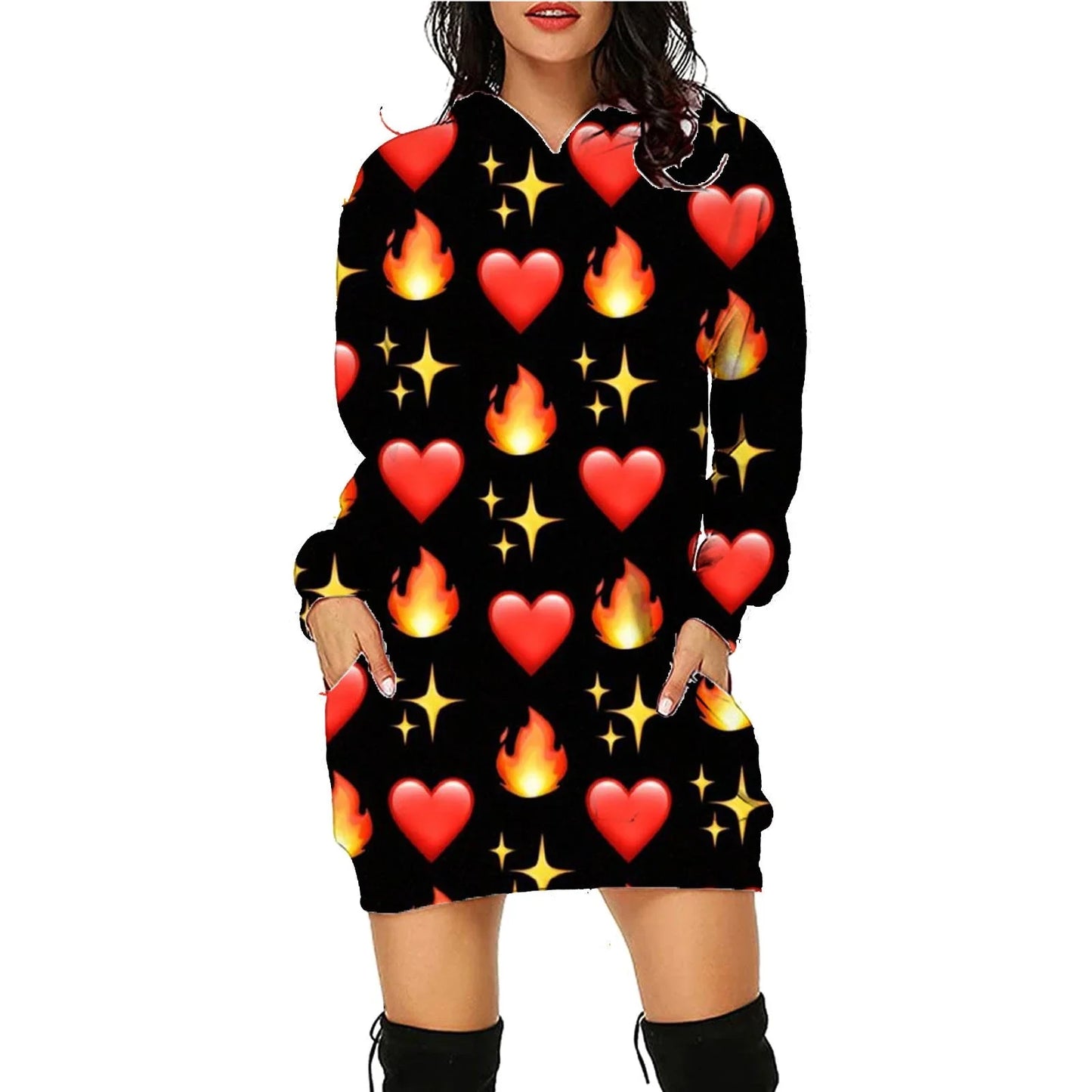 Stylish women's Halloween hoodie with a unique printed design and convenient front pockets