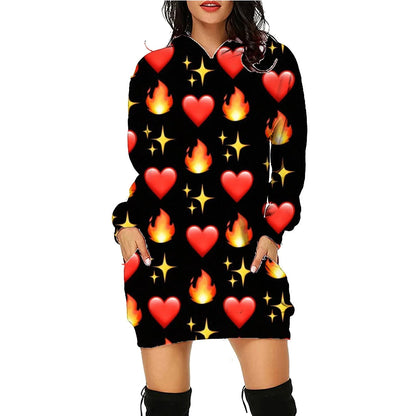 Stylish women's Halloween hoodie with a unique printed design and convenient front pockets