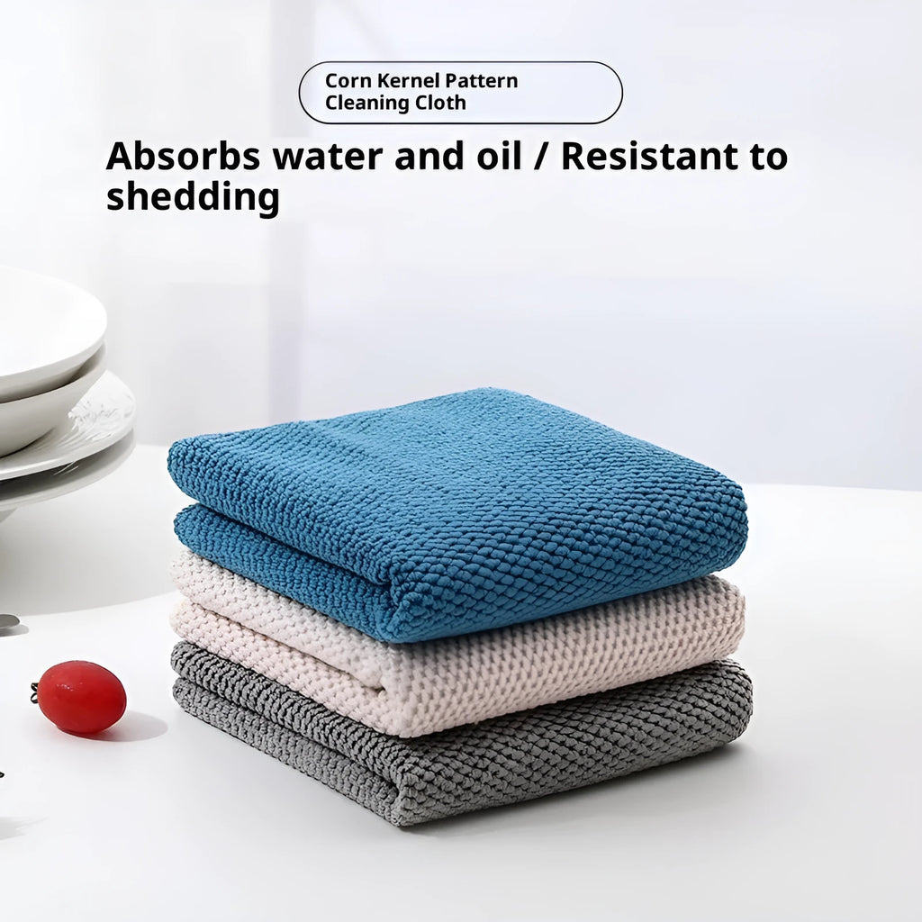 Thickened microfiber kitchen wipe in beige, 30x30cm with trimming edge, absorbent cloth