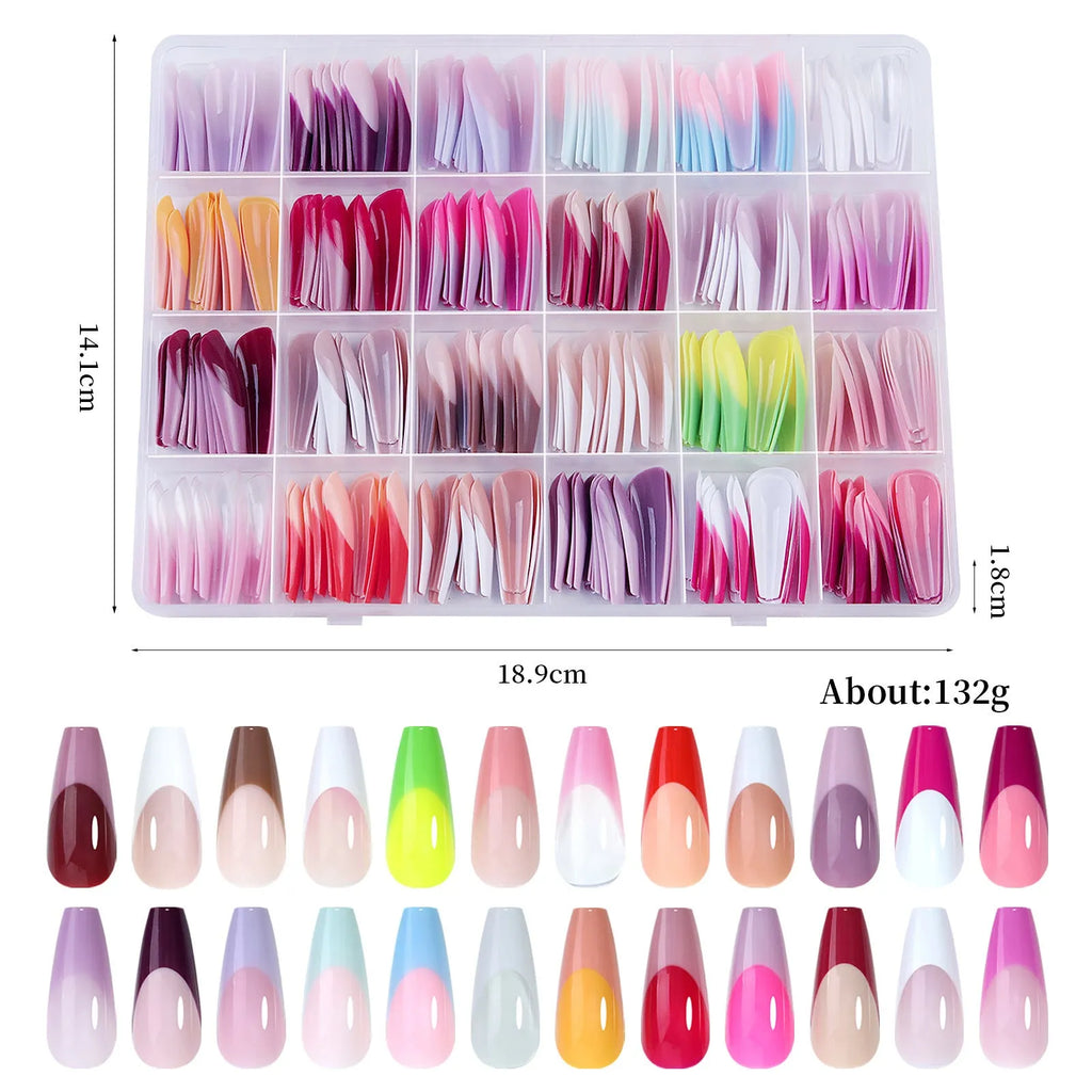 French Wear seamless removable nail stickers, 288-piece set in armour style