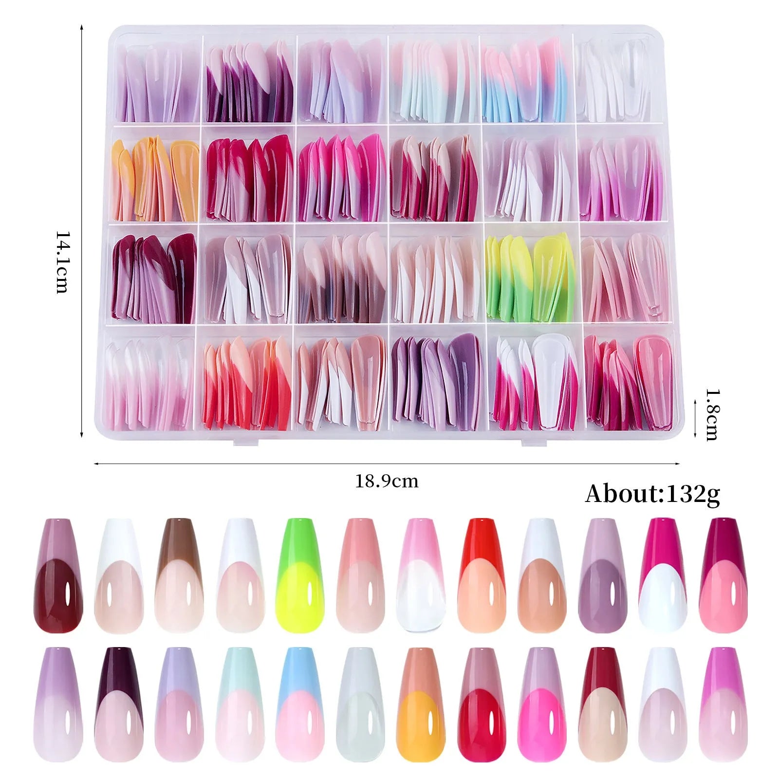 French Wear seamless removable nail stickers, 288-piece set in armour style
