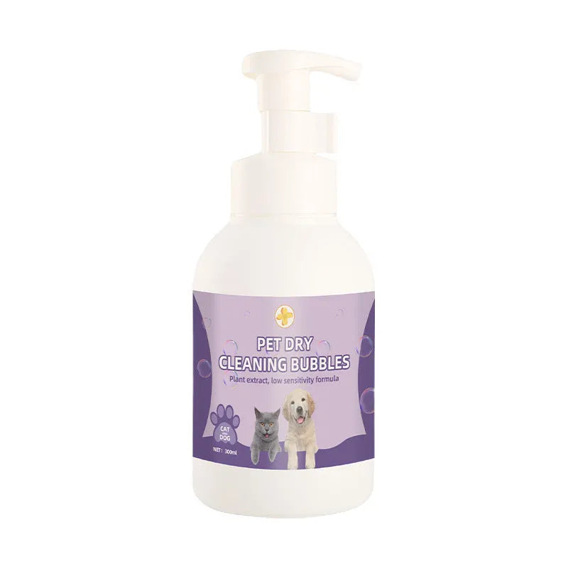 Pet disposable foam antibacterial antiitching wash-free bath shampoo in 300 ml and 500 ml bottles