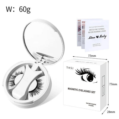 Magnetic eyelashes with integrated storage case, offering a glue-free, natural look for enhancing eyes