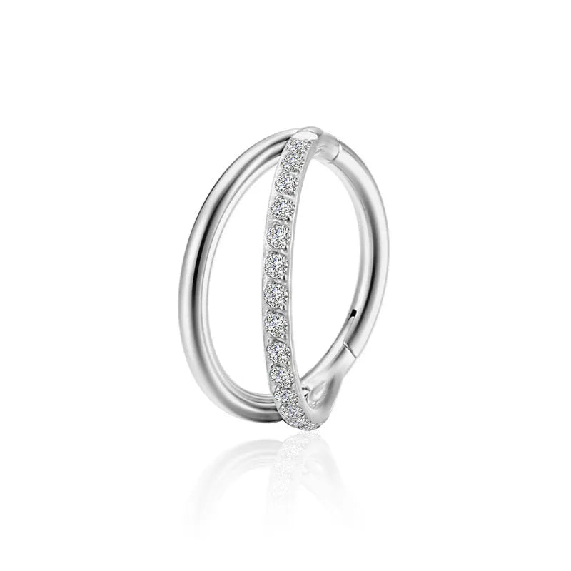Titanium alloy fork nose ring in silver colour with 1.2mm thickness