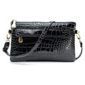 Soft PU women's shoulder messenger bag in horizontal square shape showing 24cm width dimensions