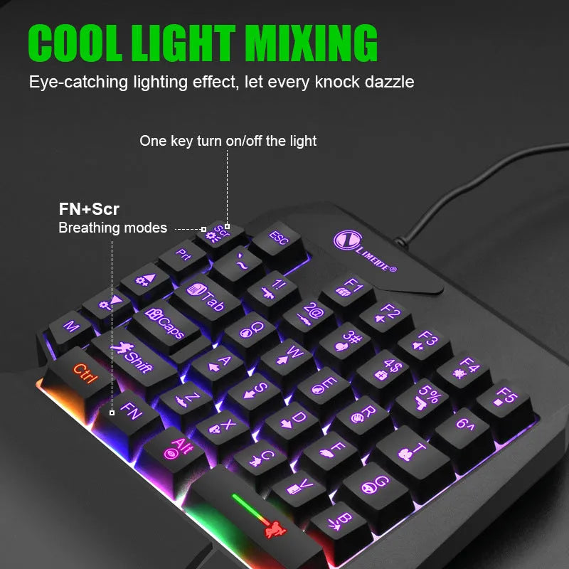 GK103S one-handed gaming mechanical keyboard mouse converter with 1.2 metre cable