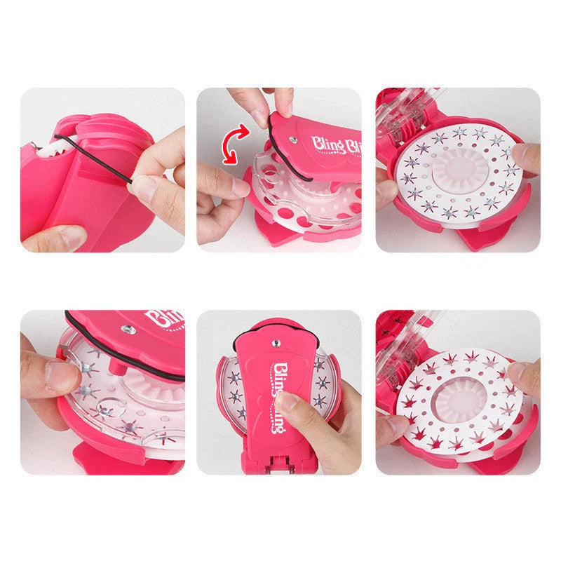 Bling Drilling Rig Toy Set with styling tool and 150 gems for creative play