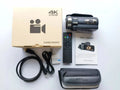 Black WIFI digital HD night vision camera with 3-inch LCD screen shown with USB cable and lens cover.