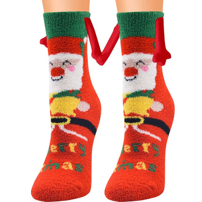 Christmas couple socks with magnetic suction feature in various animal patterns