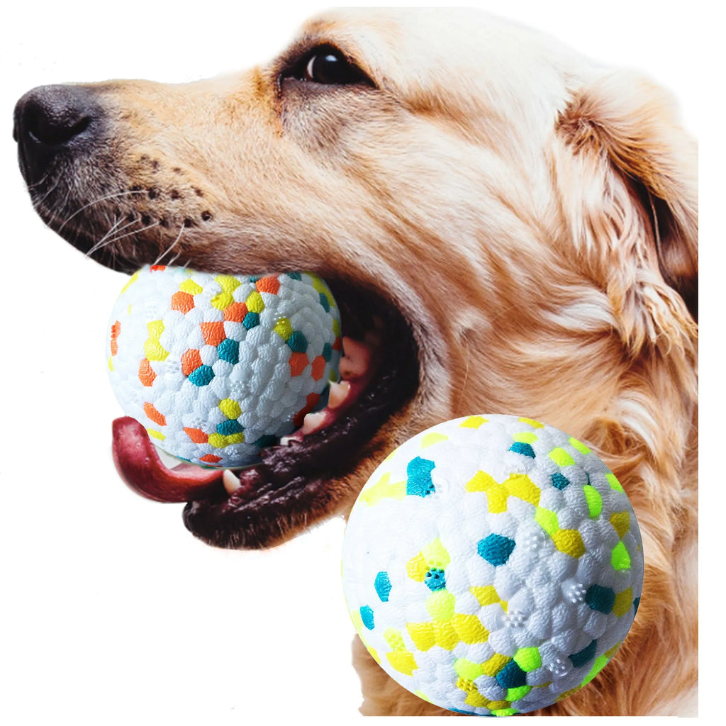 Dog Molars pet toy ball in green, a bite resistant ETPU interactive fetch ball for dogs with corn grain texture
