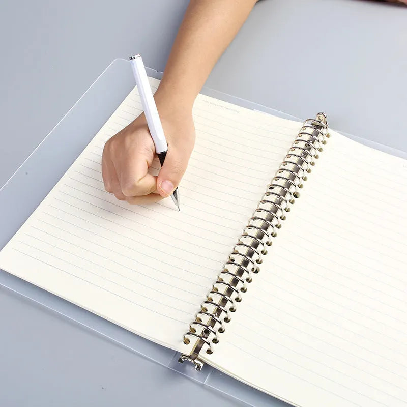 A5 26-hole horizontal line binder notebook with PP matte cover for loose-leaf paper organisation