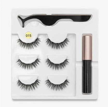 Magnetic false eyelashes set for easy, glue-free application