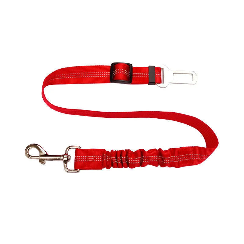 Reflective cushioning dog car seat belt 70x2.5cm high-strength polyester with alloy chrome-plated buckle