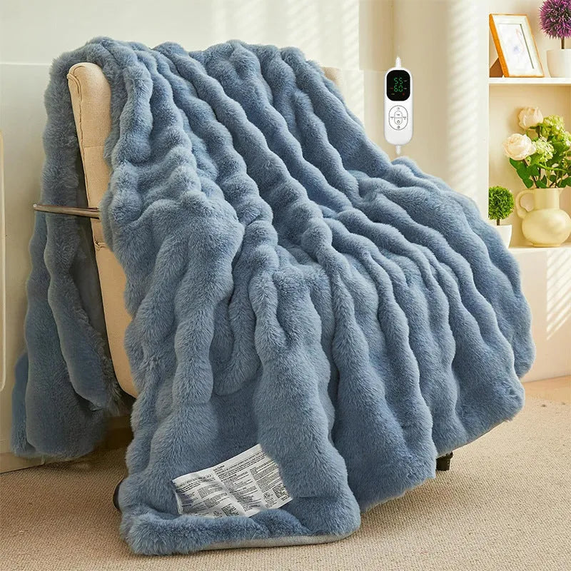 Zero magnetic field carbon fibre far infrared electric heating blanket double size dark gray
