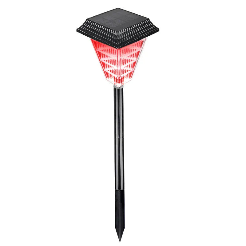 TS-S5103 solar garden light with 12 LED bulbs in ABS housing showing colour mode options