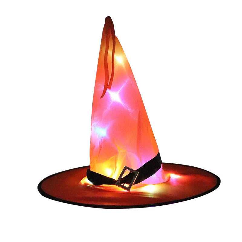 Glowing witch hat with LED lights for Halloween decor