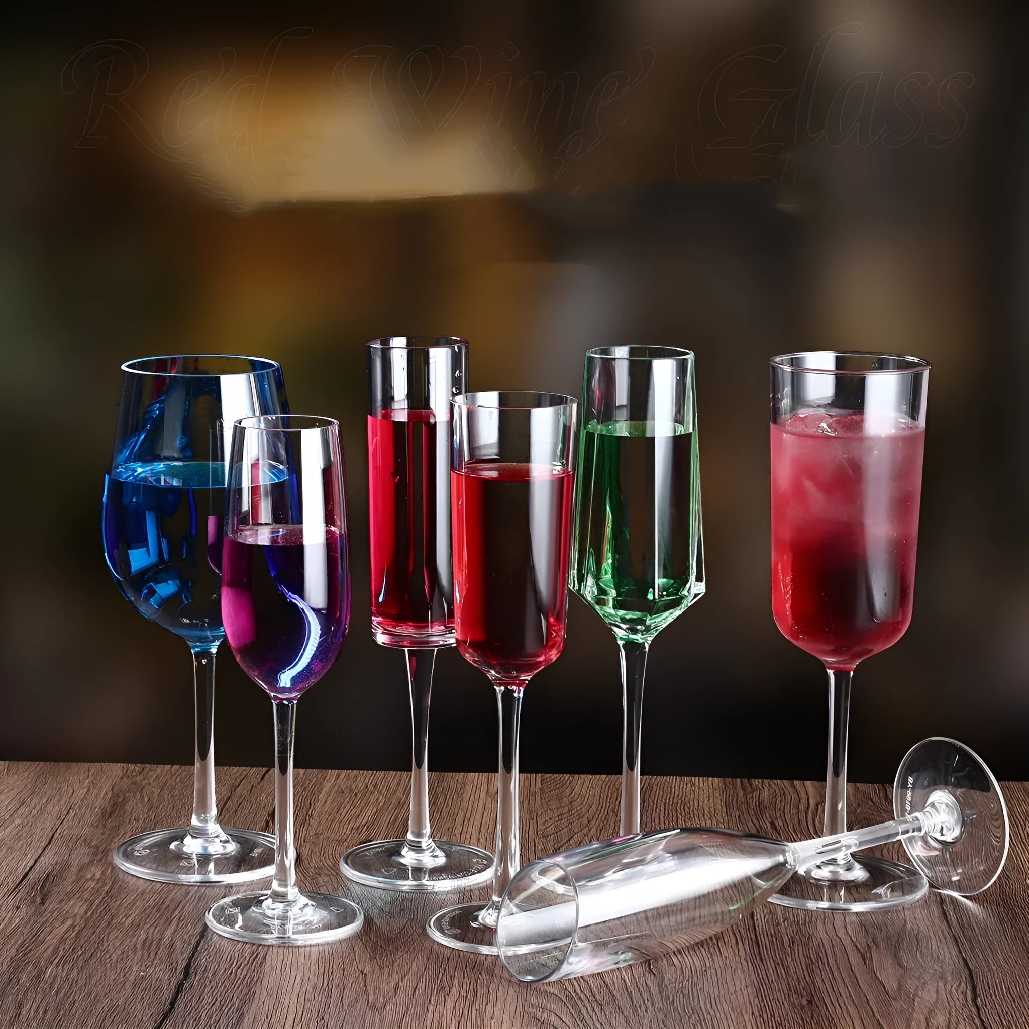 Clear plastic wine glass for catering with drop-resistant food grade PC acrylic construction
