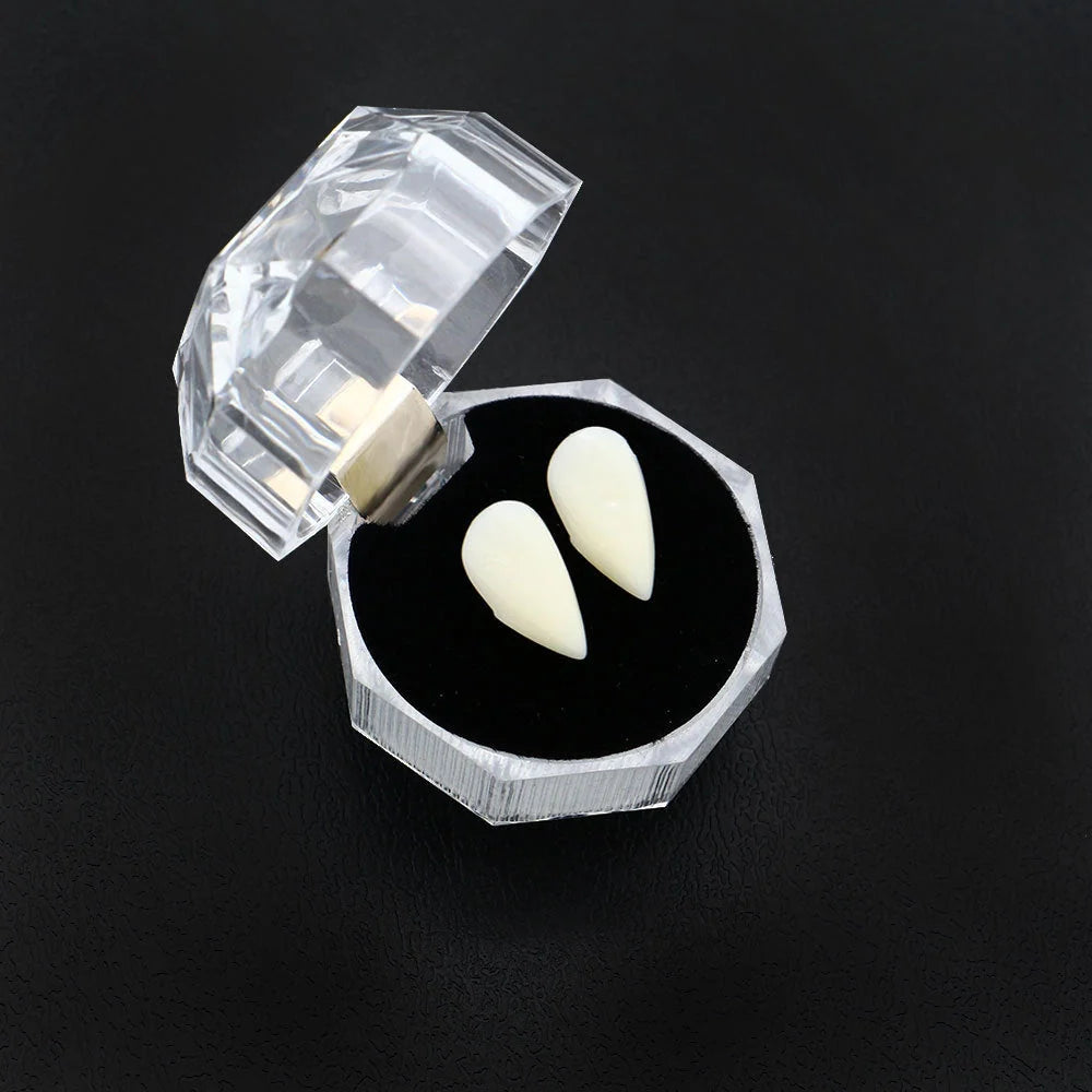 Halloween Vampire Zombie Dentures for cosplay and costume parties, available in multiple sizes